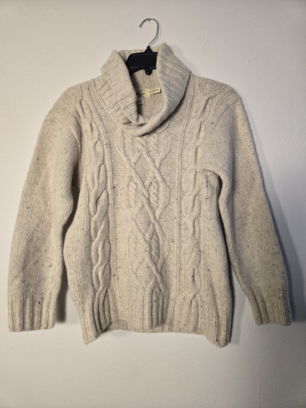 Cozy Cable Knit Cowl Sweater - Neutral Heather